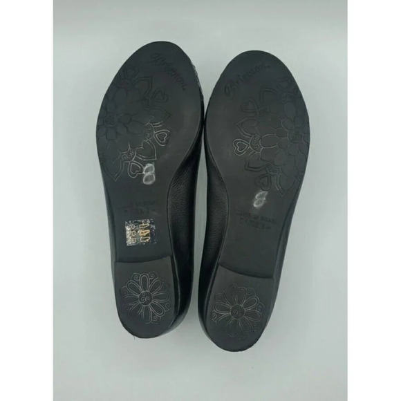 Brighton 'Barb' Black Leather Ballet Flats w/Silver Accent / Charm Size 8M - Picture 9 of 10